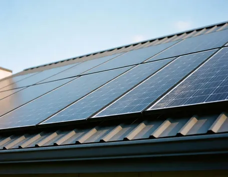 Un tetto ricoperto di pannelli fotovoltaici