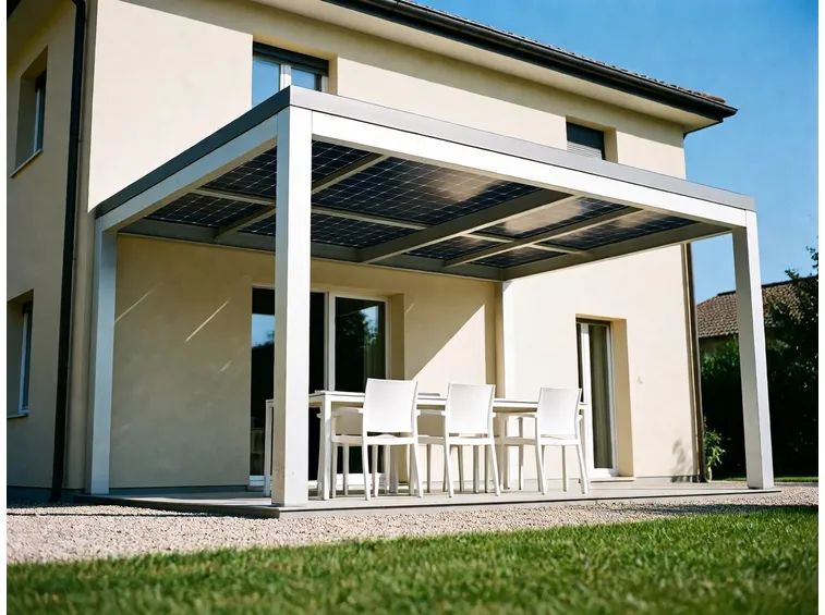 Tettoia a pannelli fotovoltaici