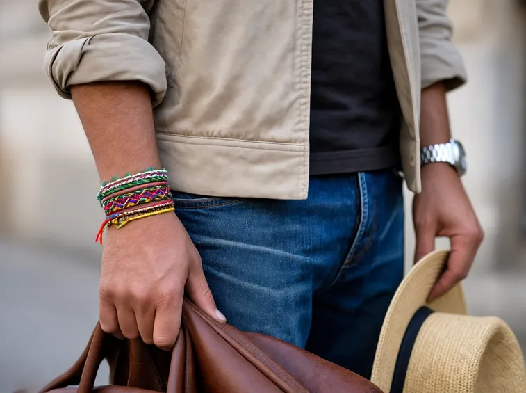 Bracciali uomo abbinati all'abbigliamento