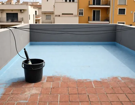 Operazione di impermeabilizzazione in corso