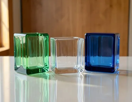 Il vetro mattone è disponibile anche in vari colori