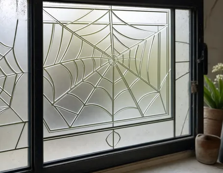 Vetro sabbiato decorato