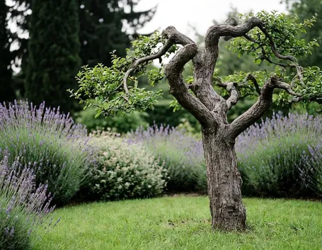 Giardino con alberi