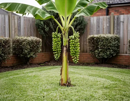 Il banano in un angolo del giardino
