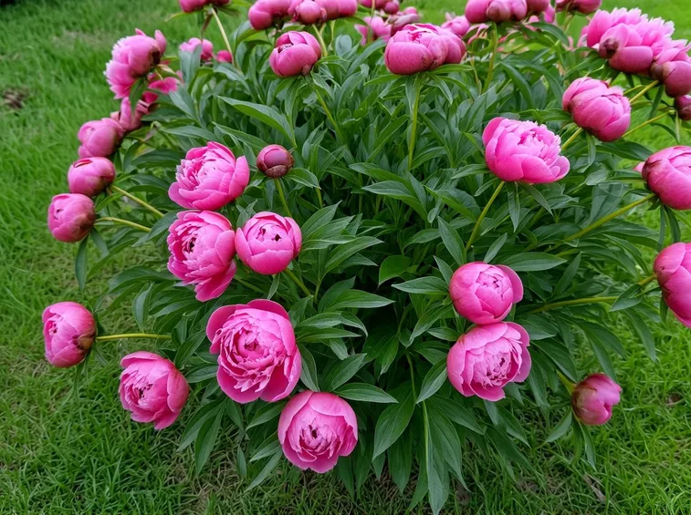 Cespuglio in fiore di Peonie