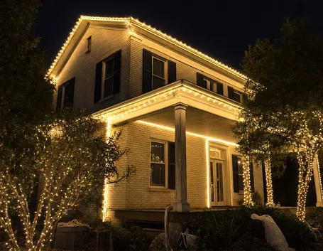 Una casa illuminata per Natale