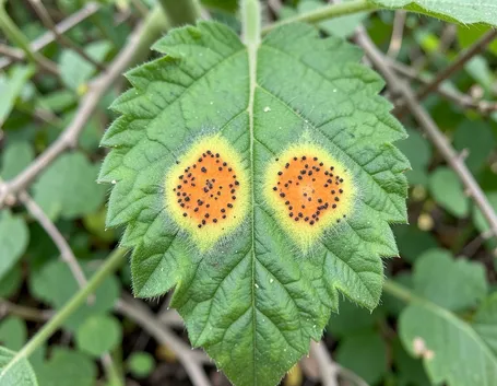 Foglia colpita dalla Peronospora
