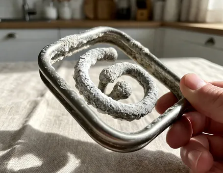 Una serpentina incrostata di calcare