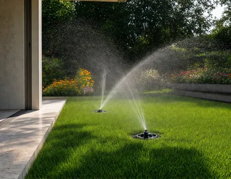 Giardino con irrigazione automatica