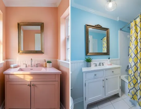 Bagno ristrutturato in chiave romantica